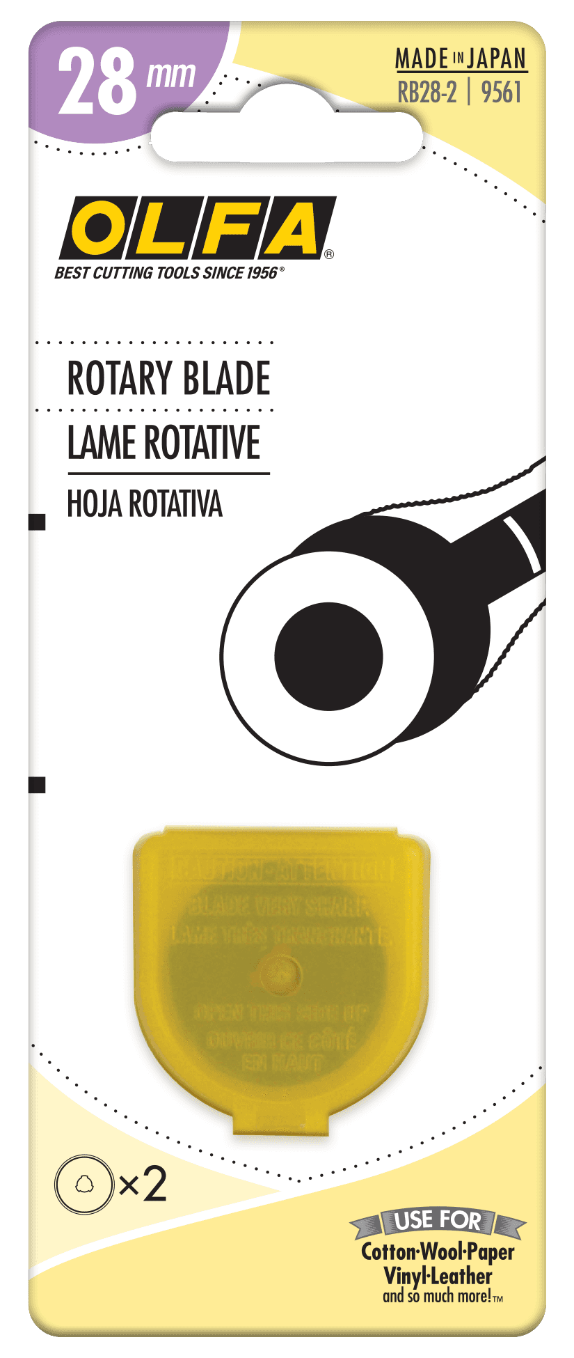 Cuchillas de recambio para cúter rotatorio Olfa 28 mm (2 ud.)