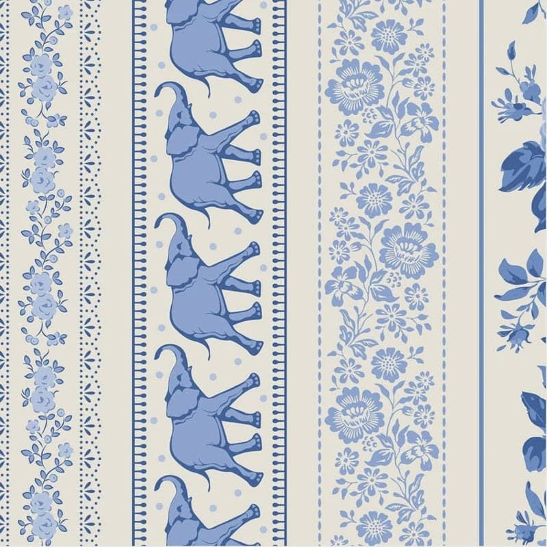 Tela Tilda Something Blue Borders azul, foto 1