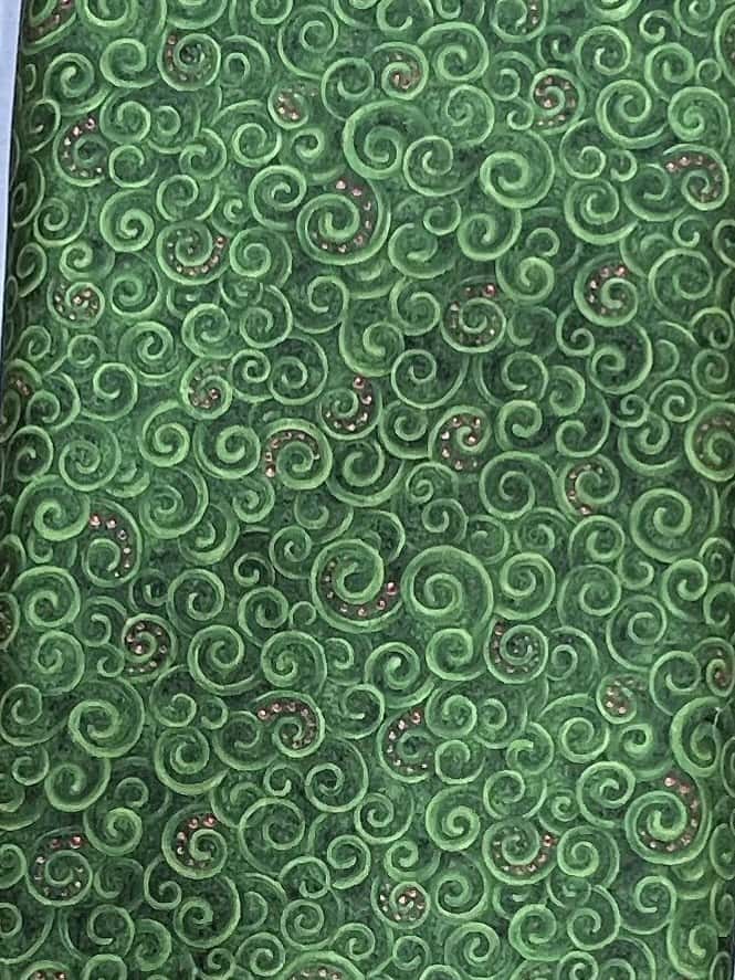 Tela Benartex 12 Days of Christmas espirales verdes