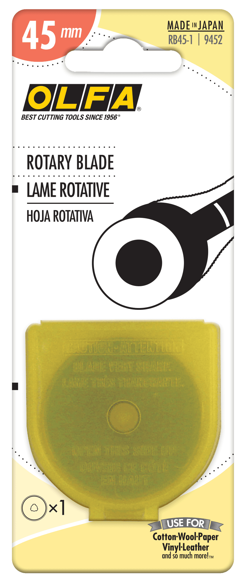 Cuchilla de recambio Olfa RB45-1 para cúter rotatorio 45 mm (1 ud.)