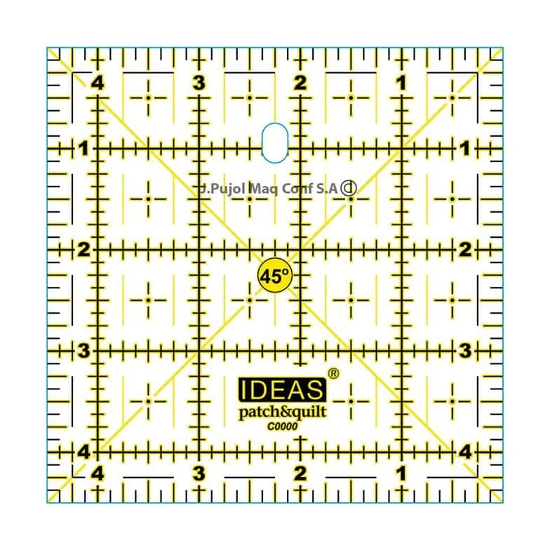Regla para pulir bloques Ideas Patch & Quilt 4½" x 4½" con margen de costura