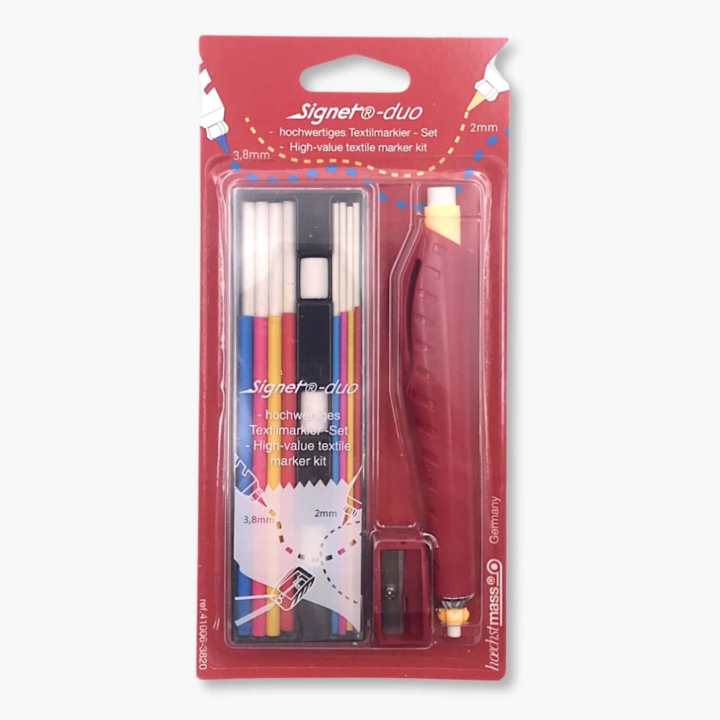 Set de marcadores textiles Hoechstmass Signet-duo con minas de colores 3,8 y 2 mm
