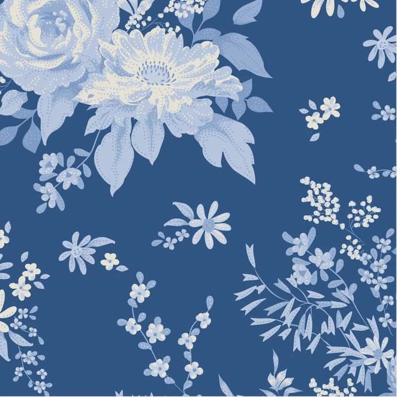 Tela Tilda Something Blue Wildgarden azul noche