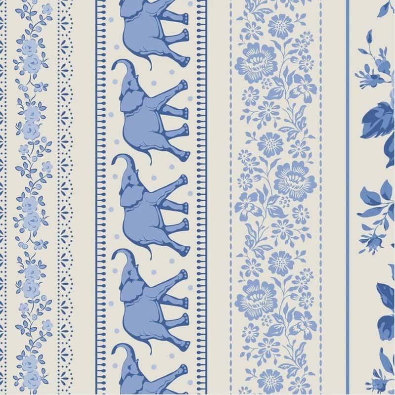 Tela Tilda Something Blue Borders azul